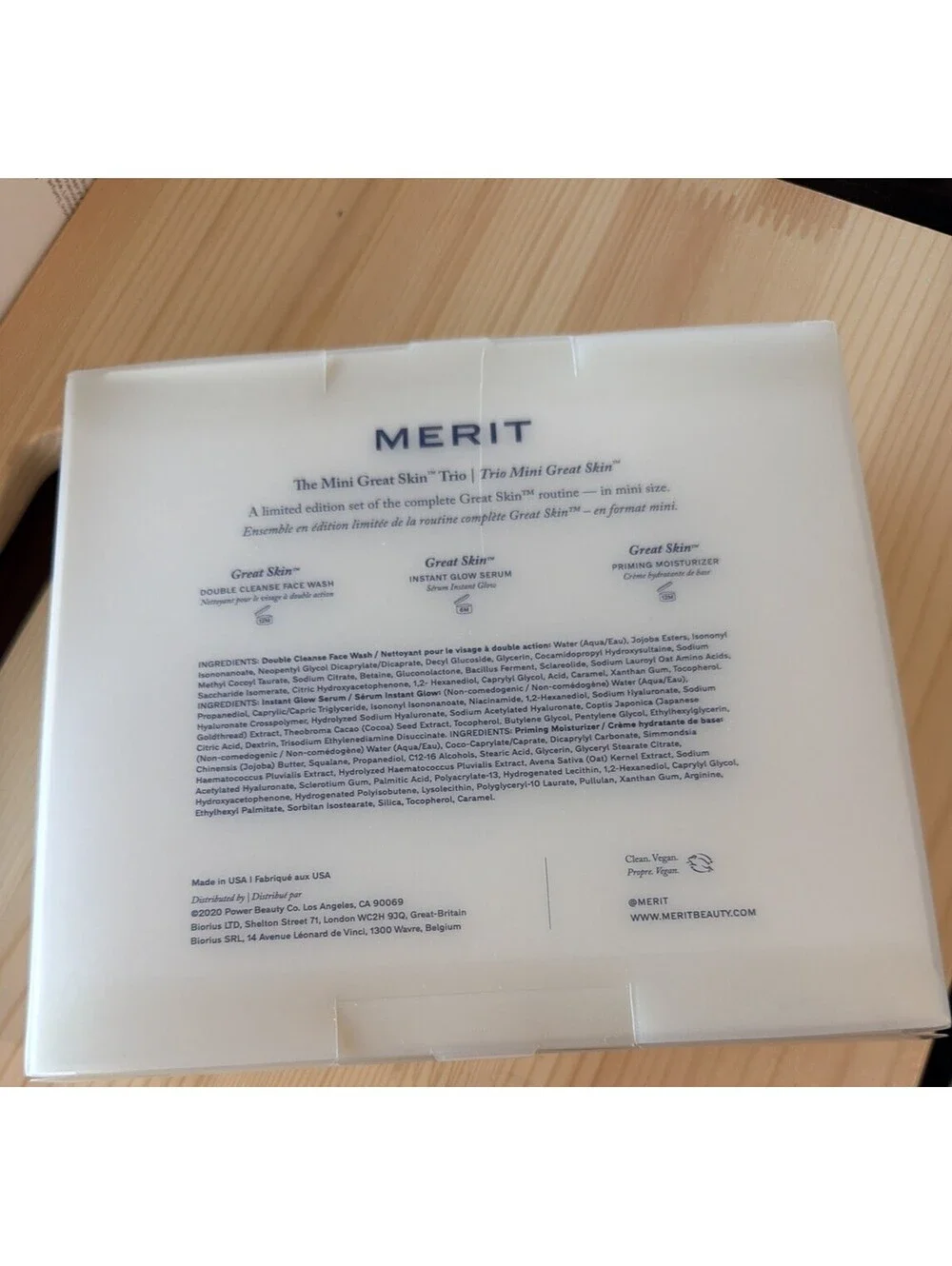 MERIT Mini Great Skin Trio Limited Skincare Set for Cleanse, Glow & Prime.